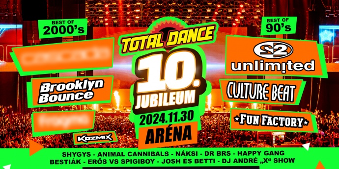 10 éves jubileumi Total Dance Festival 2024-ben az Arénában Budapesten - Jegyek itt!