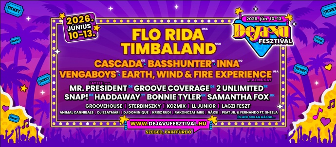 Flo Rida-val és Timbaland-el robban be a 2026-os Deja Vu Fesztivál