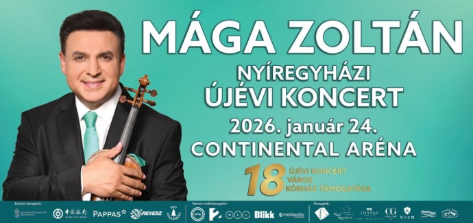 Mága Zoltán Nyíregyházi Újévi koncertje 2026-ban a Continental Arénában - Jegyek itt!