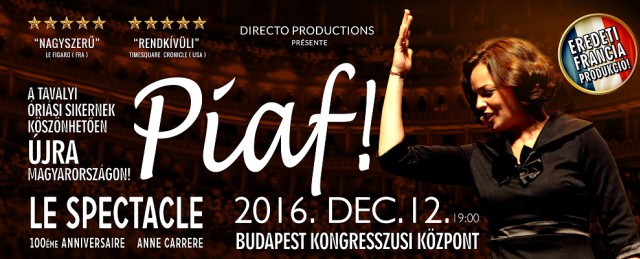 Piaf show 2017-ben ismét Budapesten - Jegyek Anne Carrere koncertjére itt!